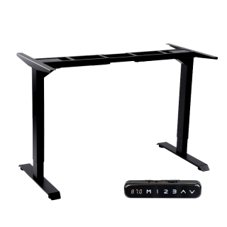  Elektromosan állítható 70-120 cm magasságú memóriás LED vezérlős,USB, FEKETE íróasztal váz, emelhető asztalláb - Asztallap nélkül!