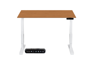  Elektromosan állítható 70-115 cm magasságú memóriás LED vezérlős, USB, FEHÉR íróasztal - Választható méretű és színű asztallappal (1m)